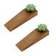 2 Pieces Green Crackle Melon Ceramic Wooden Door Stopper